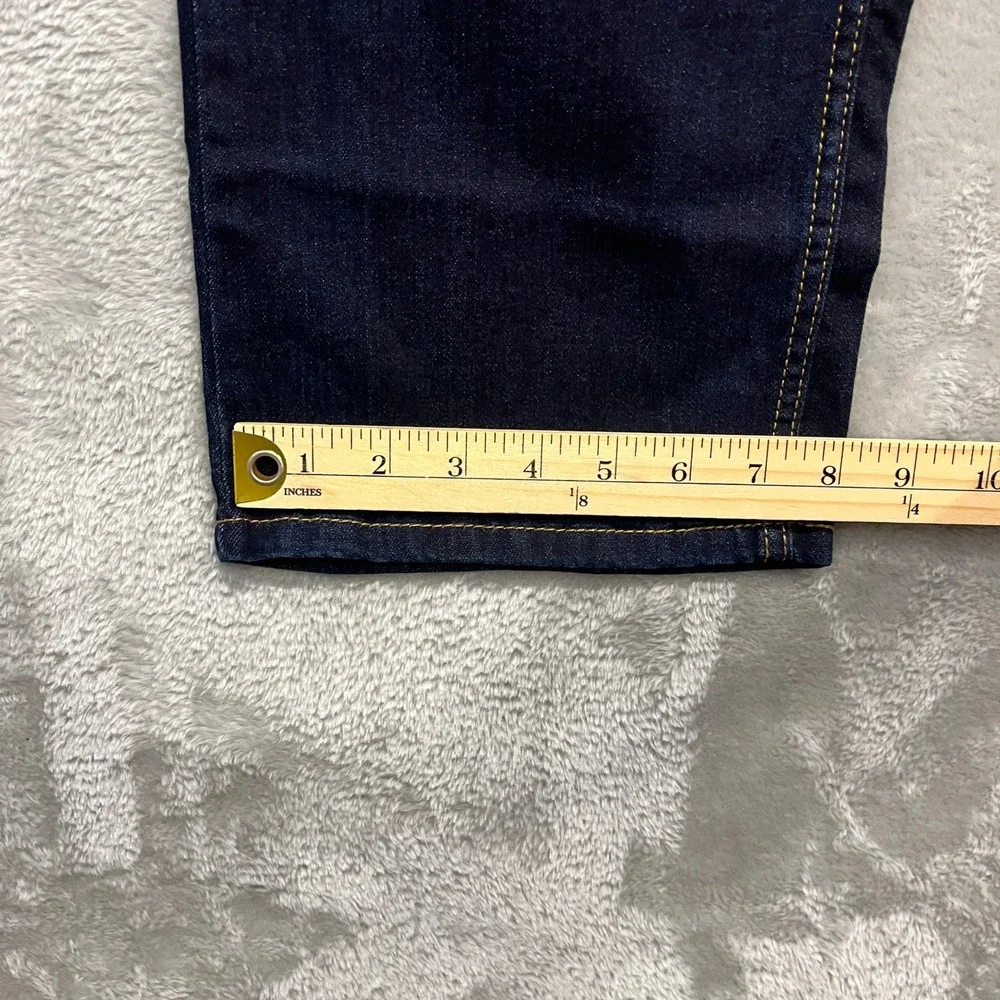 Levi 513 Slim Straight Jeans Mens 38x32 Dark Indigo Blue Stretch Denim